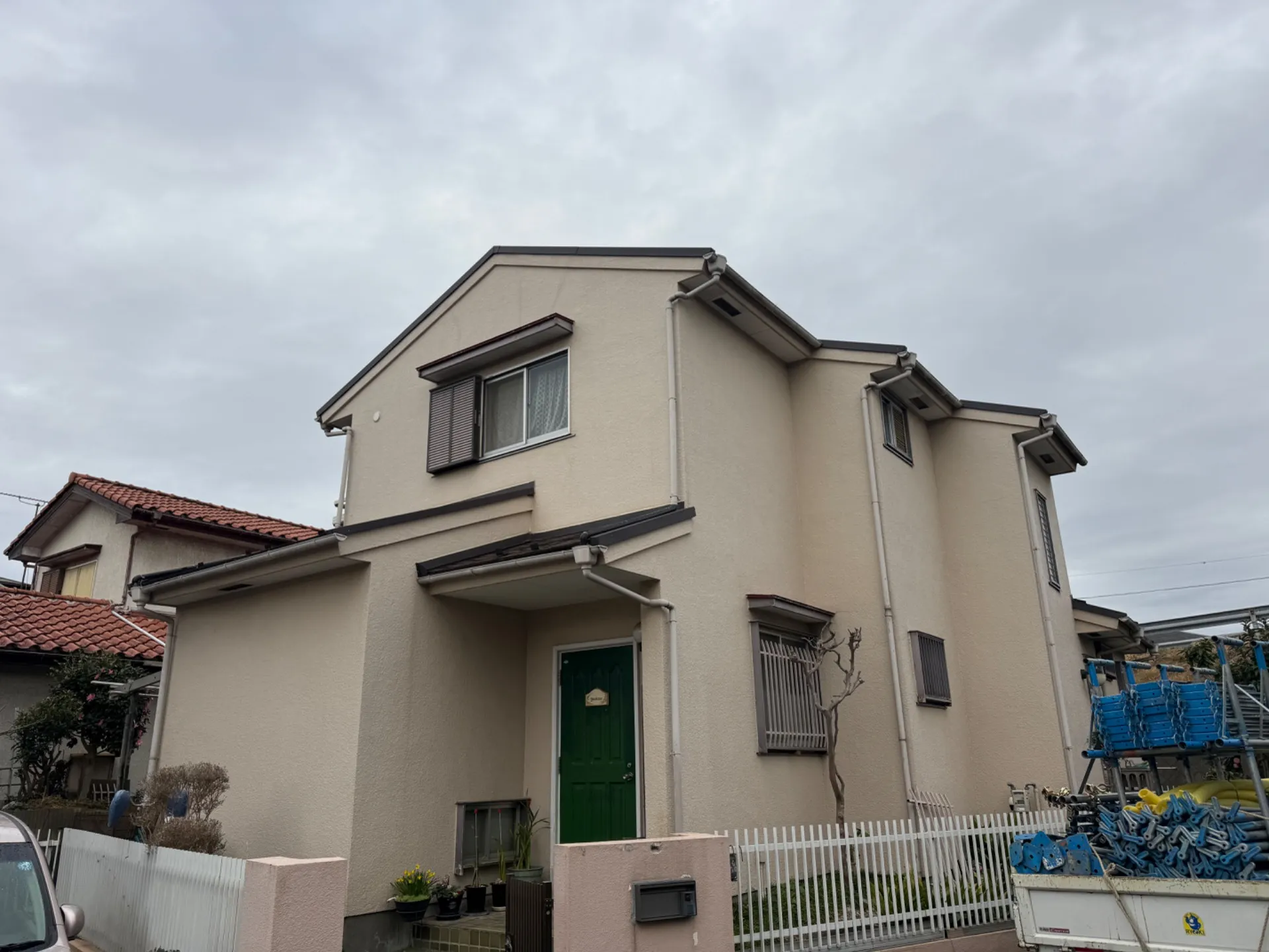 鶴ヶ島市で外壁塗装の現場着工